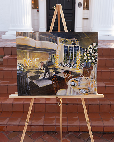 Texas wedding live artwork - golden hour live art