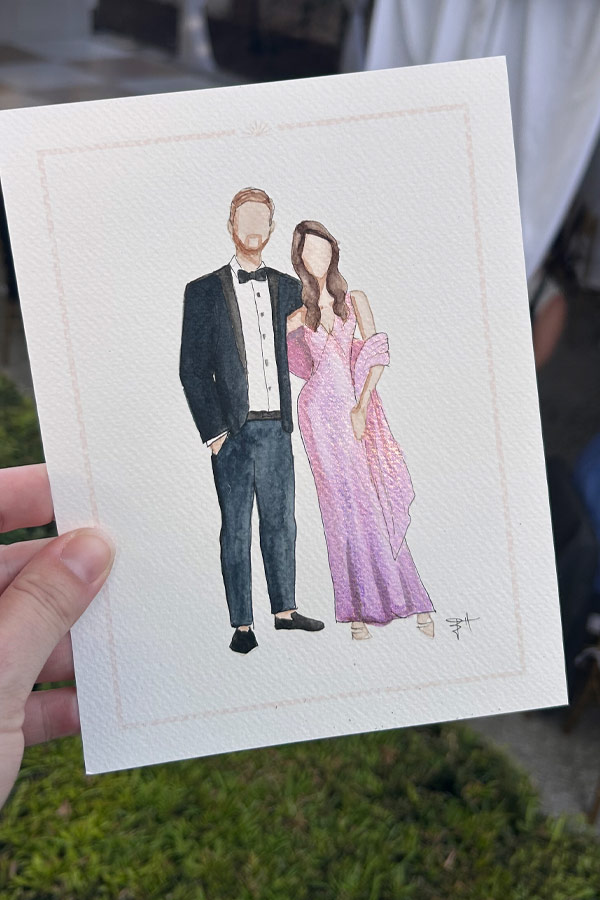 Watercolor wedding painting