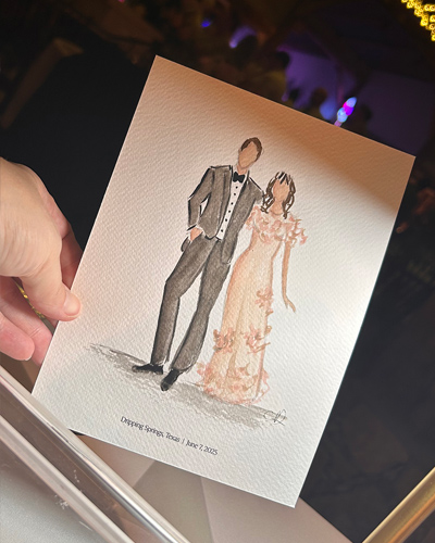 Guest portrait watercolor 1 - golden hour live art