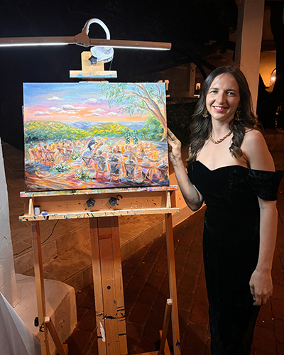 Texas wedding live artwork 1 - golden hour live art